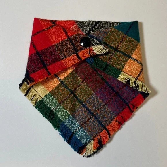 Autumn Rainbow Dog Bandana |  Lets Get Cozy Snap On Pet Cat Accessory | Size XS - Picture 3 of 6